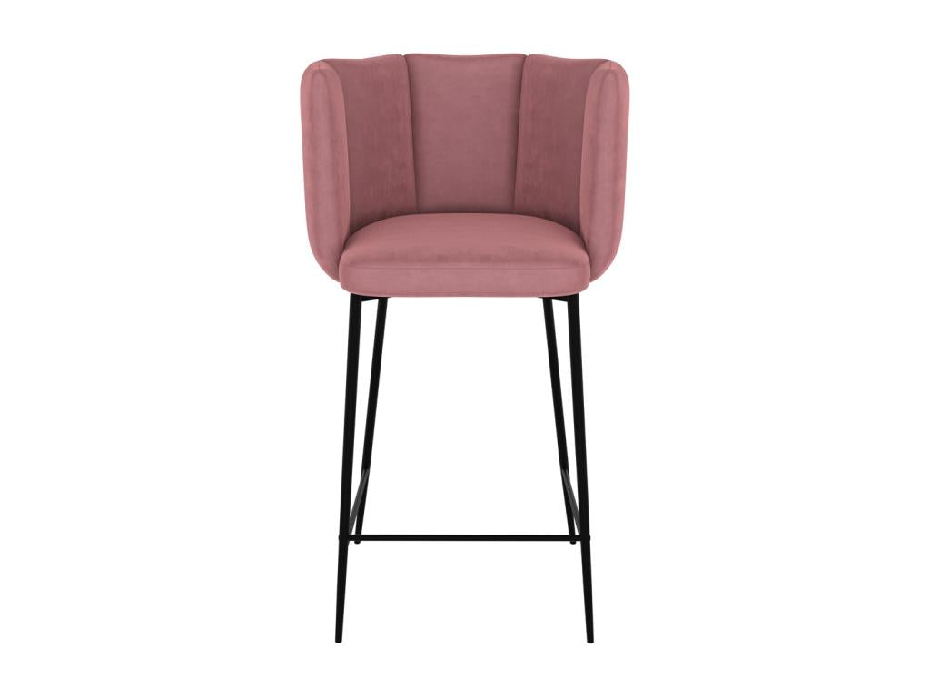 Set of 2 Calmetop 98218AVGW 67cm Velvet Kitchen Island Chairs in Dusty Rose