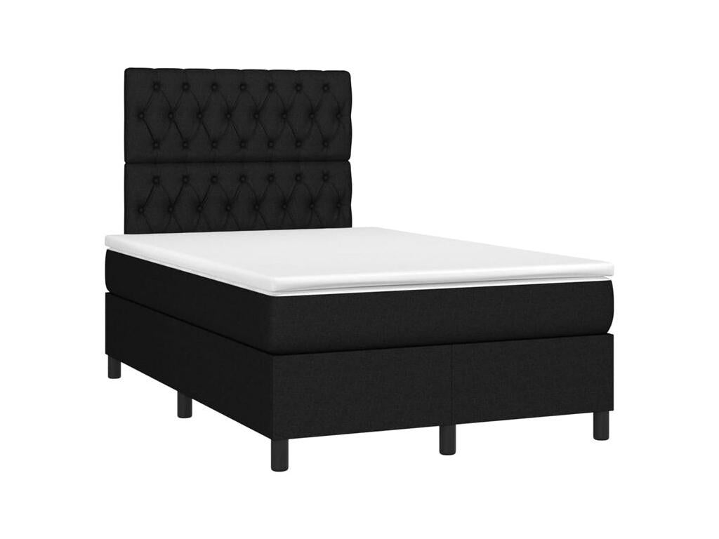 Nidchicshop bed base and mattress with LED lighting, black, 120x200 cm, fabric, 28704IBRD