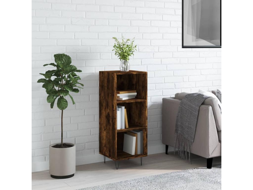 Smoked oak sideboard 34.5x32.5x90 cm engineered wood 65938XPHW