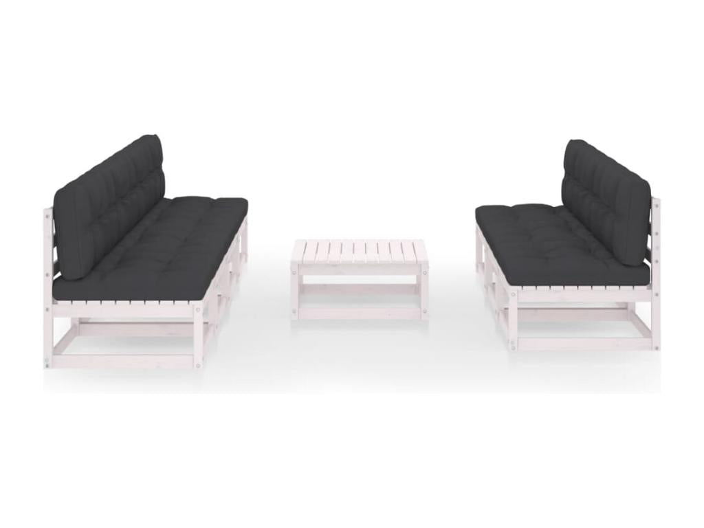 8-piece garden furniture set with cushions, solid pine wood, 64279IZGR