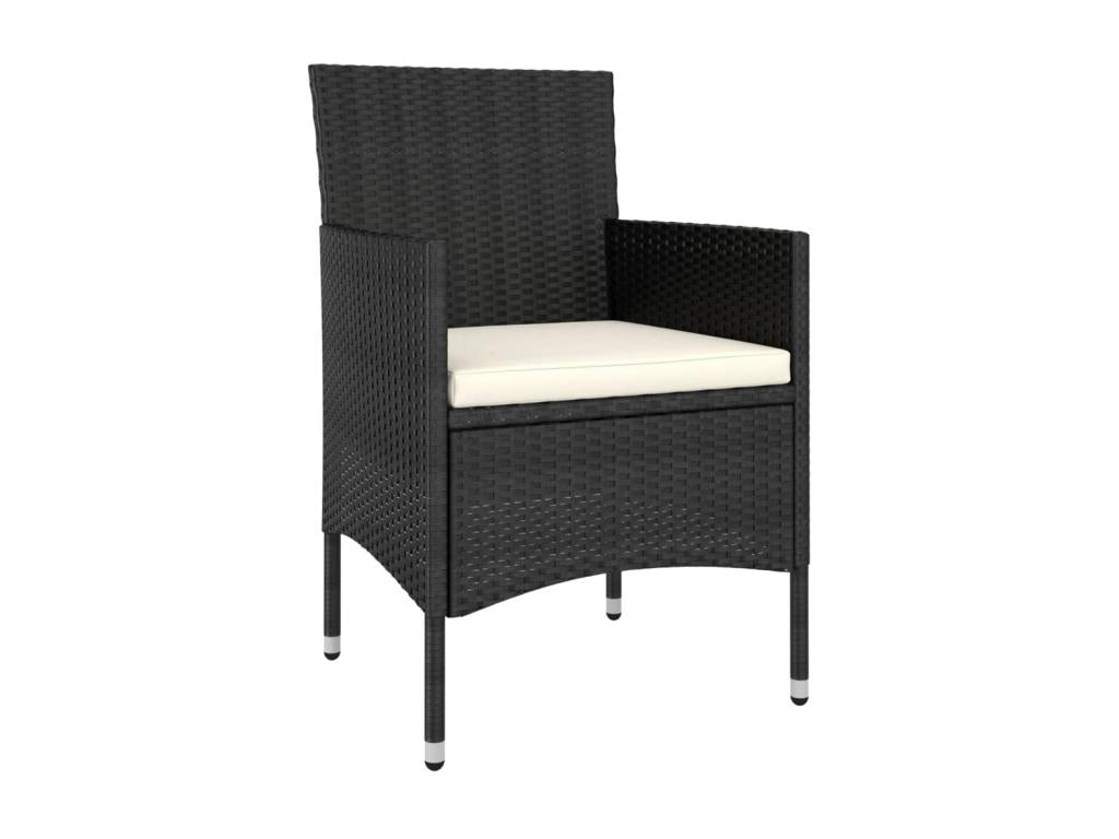 5-piece garden furniture set, black wicker resin, 03960GKBJ