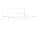 Metal bed frame with white headboard 193x203 96968MXJX