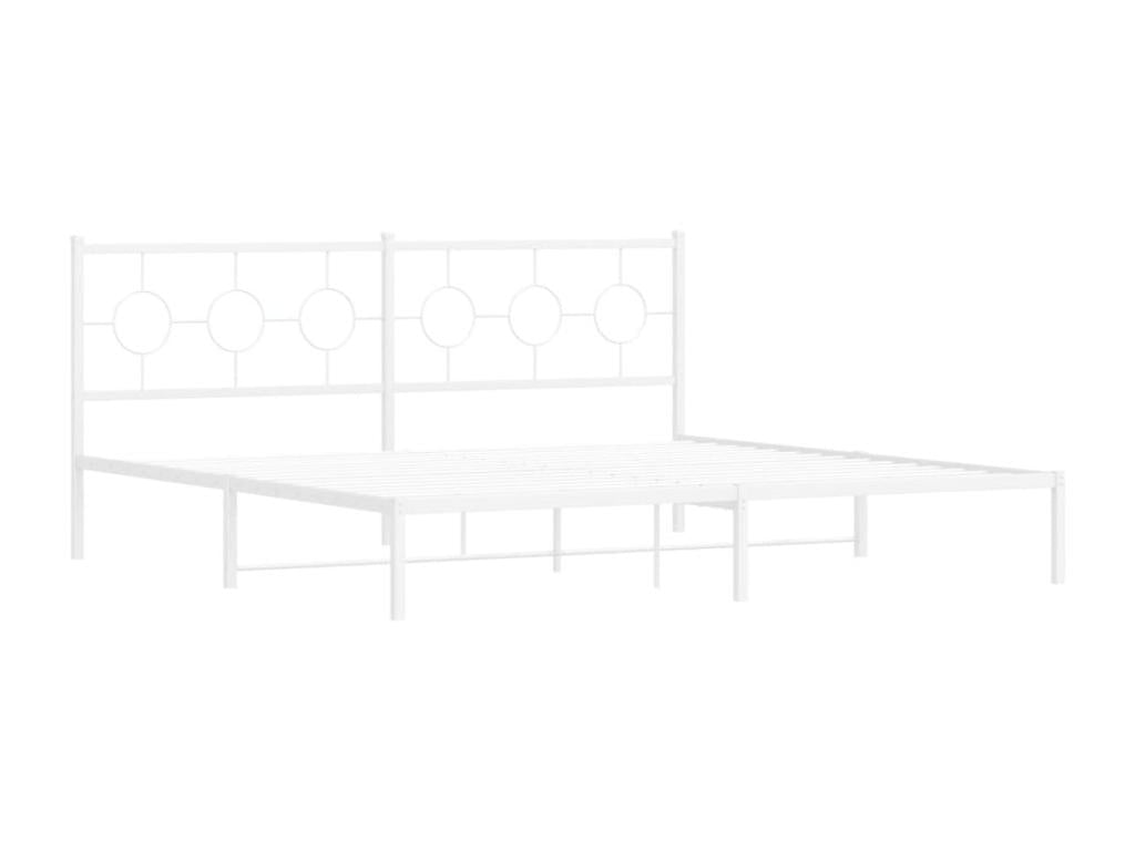 Metal bed frame with white headboard 193x203 96968MXJX