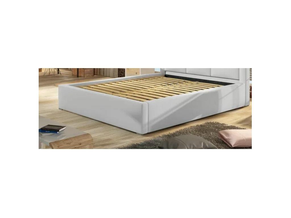 Luxury upholstered bed in Nidchicshop fabric - Olive Yellow - 160x200 - Version with slatted base 48869BTMW