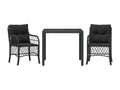 Calmetop 3-piece set with black resin wicker cushions 70555HACS