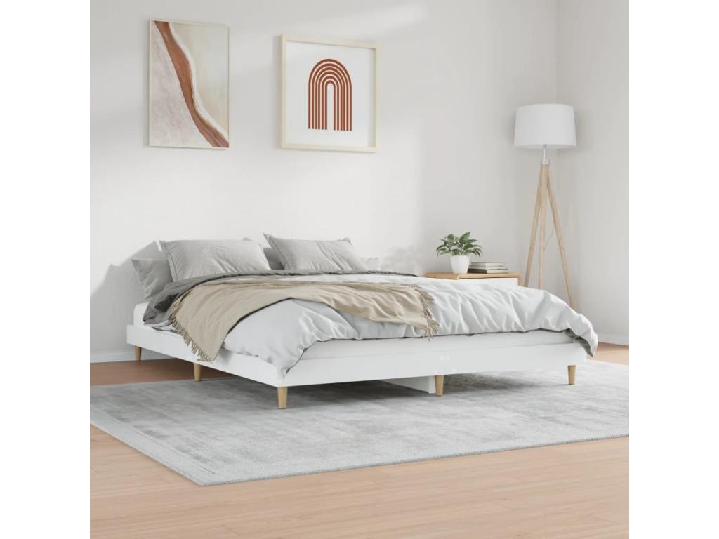 White bed frame 180x200 cm engineered wood 73923XXPH