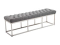 Bench - Fabric / Stainless steel - Grey - Nidchicshop 73746XCKT