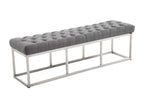 Bench - Fabric / Stainless steel - Grey - Nidchicshop 73746XCKT