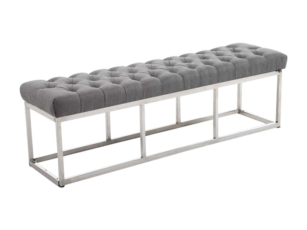 Bench - Fabric / Stainless steel - Grey - Nidchicshop 73746XCKT
