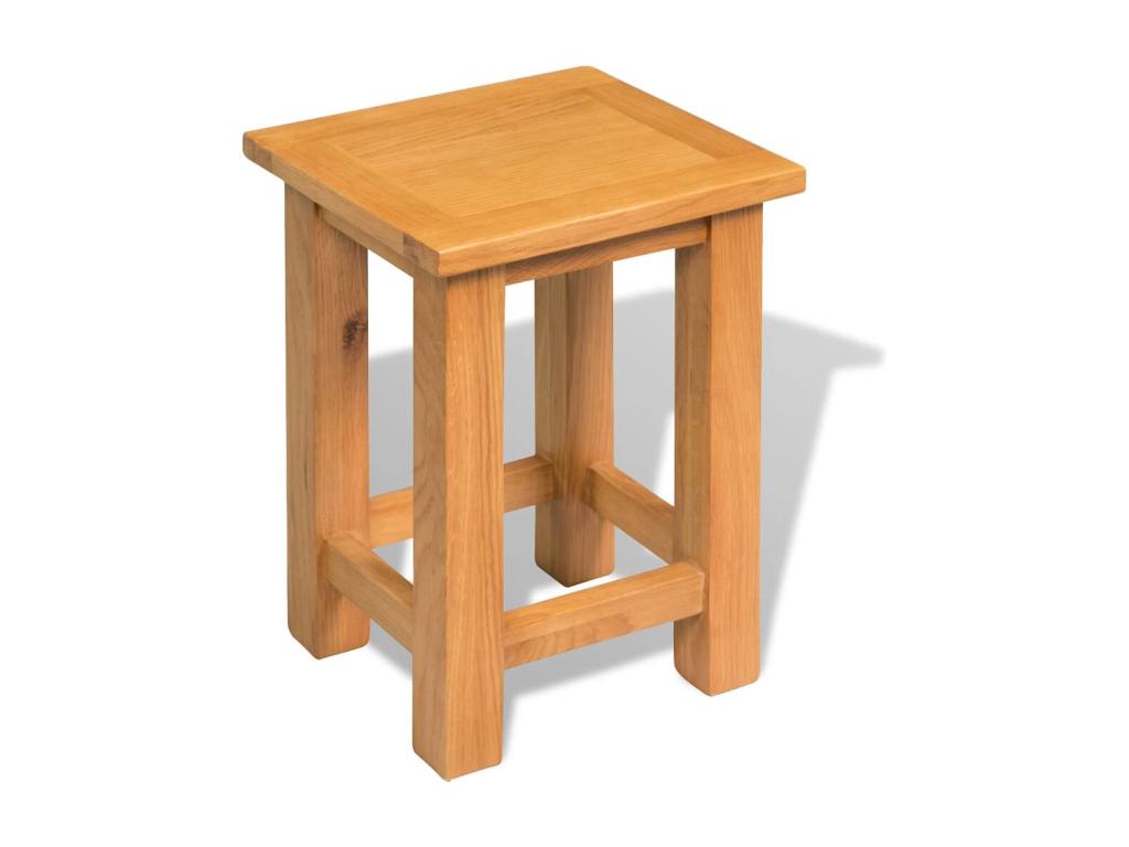 Side table 27x24x37 cm Solid oak wood 88164TRGQ