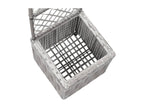 Raised wire mesh bed with 1 pot, 30x30x107 cm, woven resin, grey, 37024LZEH