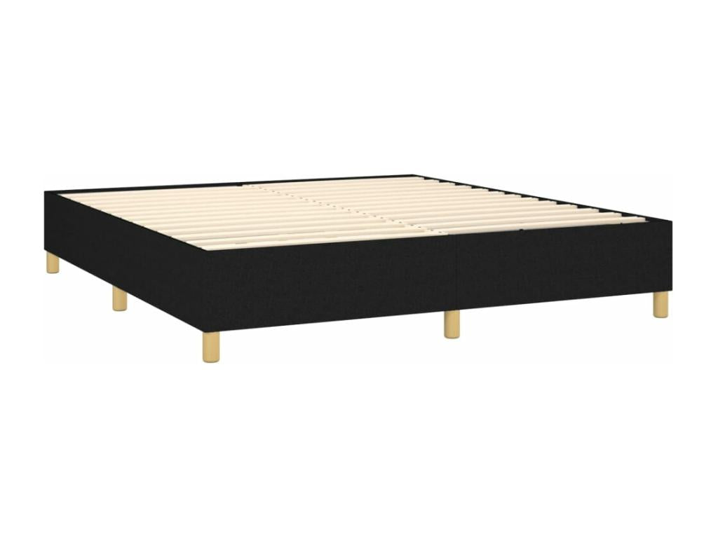 Nidchicshop bed base with mattress and LED lighting, black, 180x200 cm, fabric, 98532HKEU