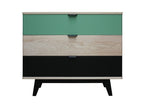 Chest of drawers in solid bleached and lacquered ash with 3 drawers - 100W x 46D 57269RONO