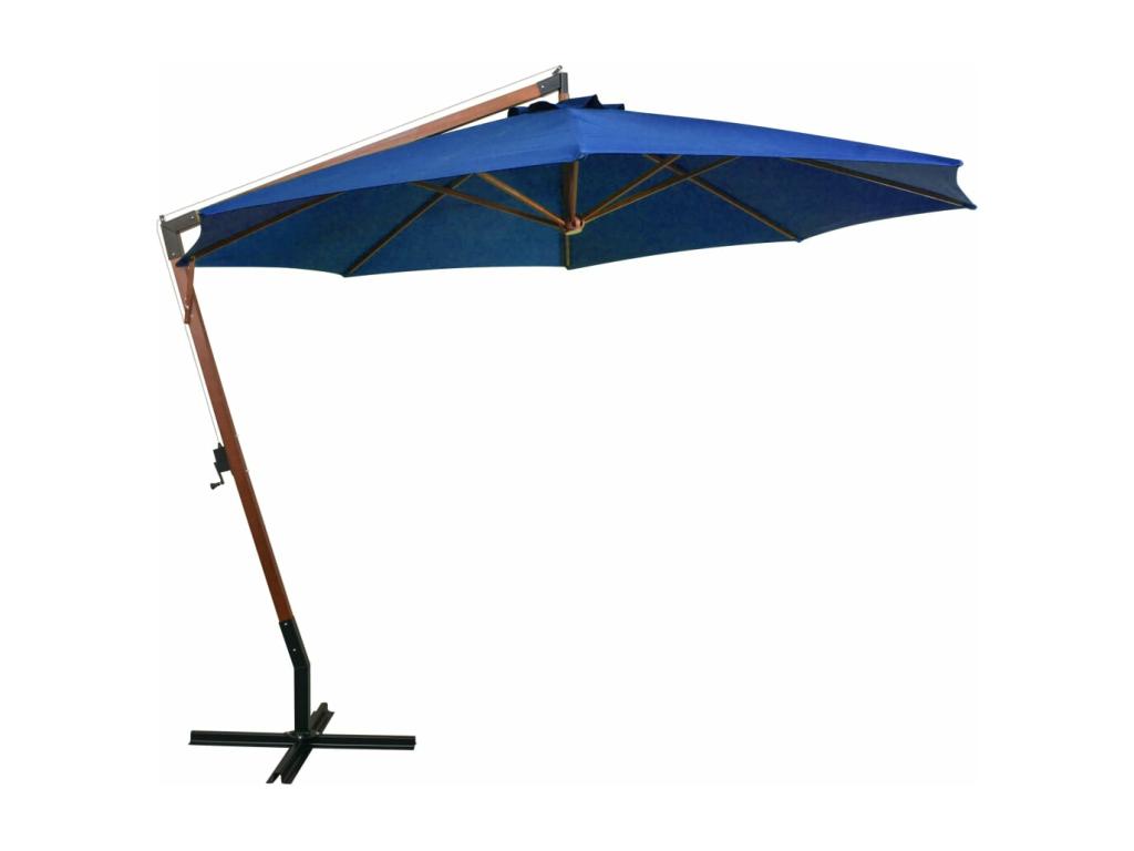 Hanging parasol with blue wooden pole 02 0008707 40682ZHSJ