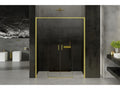 Gold 160cm sliding shower door with 4 panels Nidchicshop 42997TNAP