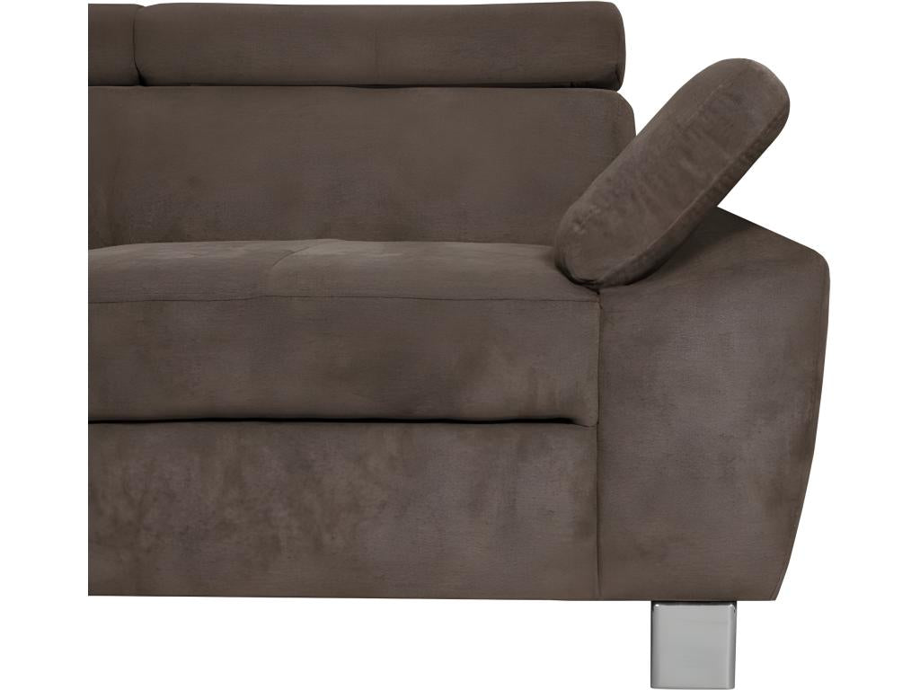 Nidchicshop 5-seater luxury velvet corner sofa, chocolate brown, left-hand corner, 35899PCKM