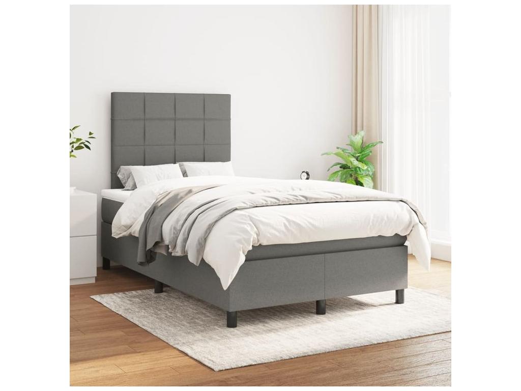 Calmetop bed base with mattress, dark grey, 120x200 cm, fabric, 87786CNSN