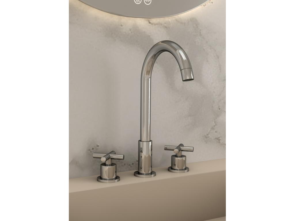 Chrome deck-mounted basin mixer tap - Nidchicshop 45998WCET