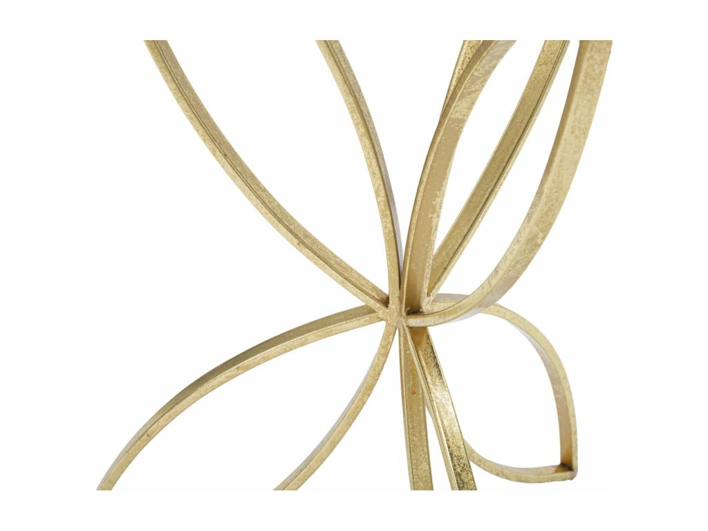 Round gold metal coffee table with mirrored top, 35x60 cm, 70546EIWP