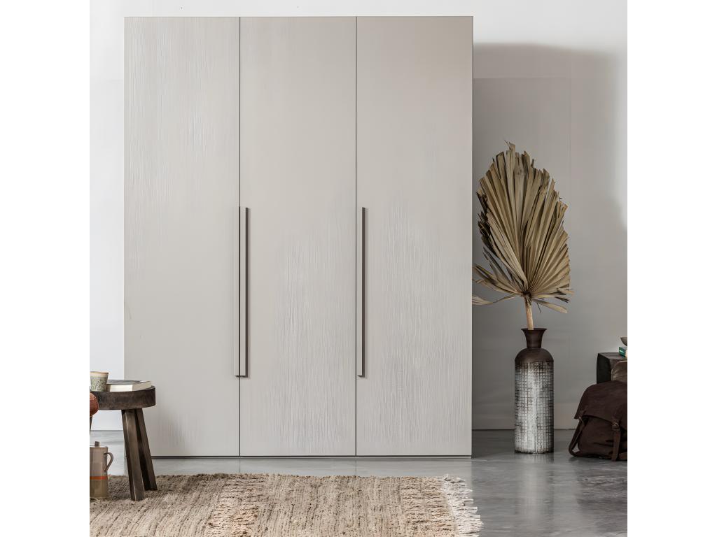 Nidchicshop - 3-Door Wooden Wardrobe H210cm - Light Grey 25507KOHL