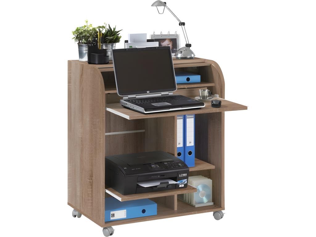 Oak Computer Desk with 1 Curtain - Black 22619HUXQ