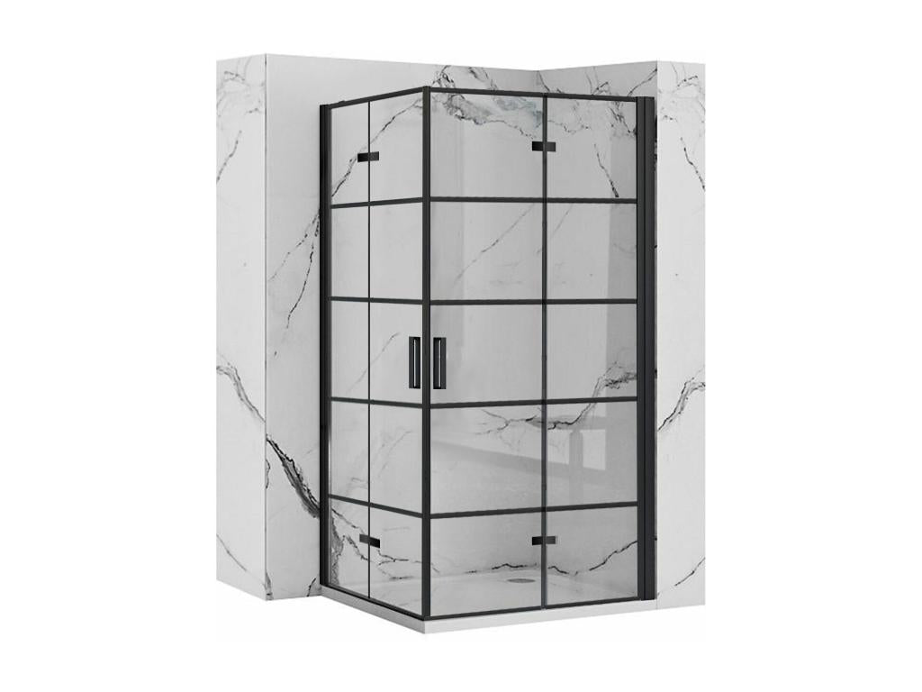 Nidchicshop Double Shower Cabin 80x90 Black 57267DVLR