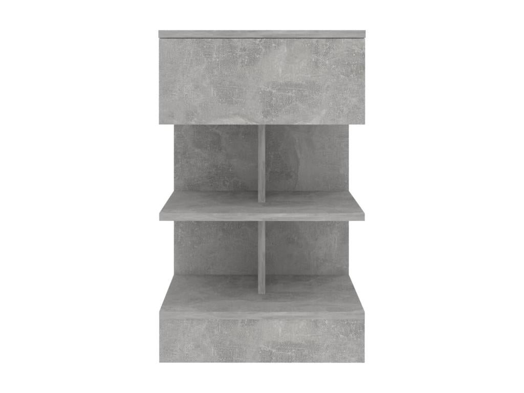 2-piece bedside tables, concrete grey, 40x35x65 cm, 63823VBXO