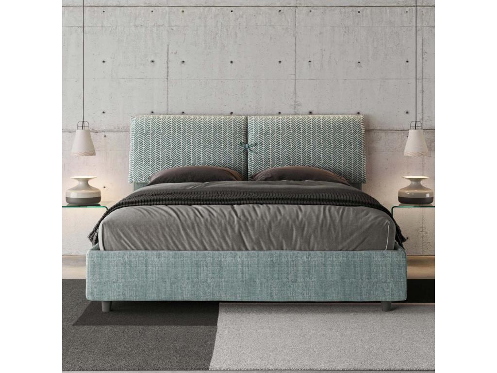 Upholstered storage bed 160x190 Calmetop 7 light blue fabric Calmetop 65140WBJW
