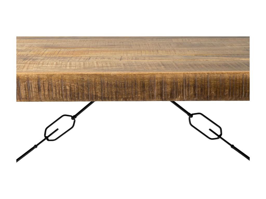 Calmetop Dining Table for 8/10 people, L220, Solid Mango Wood and Metal, 31459UAET