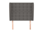 Headboard with wings, Grey, 103x23x118/128 cm, Faux Leather, 82988LYFG