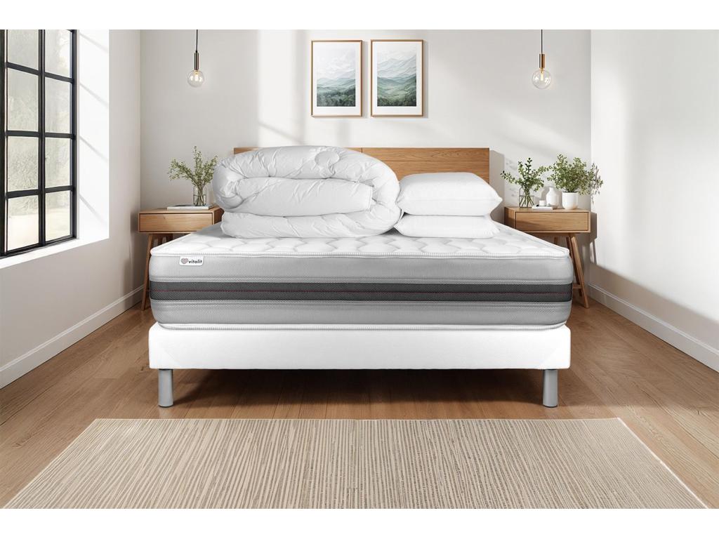 Nidchicshop Ready-to-Sleep Pack 140x190 cm Nidchicshop White Bed Base 13144VYSJ