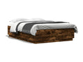 Bed frame without mattress, smoked oak, 160x200 cm, 76093KZJH