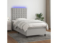 Calmetop bed base with mattress and LED, light grey, 90x190cm, 70842LXHG