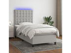 Calmetop bed base with mattress and LED, light grey, 90x190cm, 70842LXHG