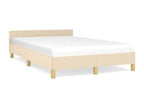 Bed frame with cream headboard, 120x190 cm, fabric, 45191PIMY