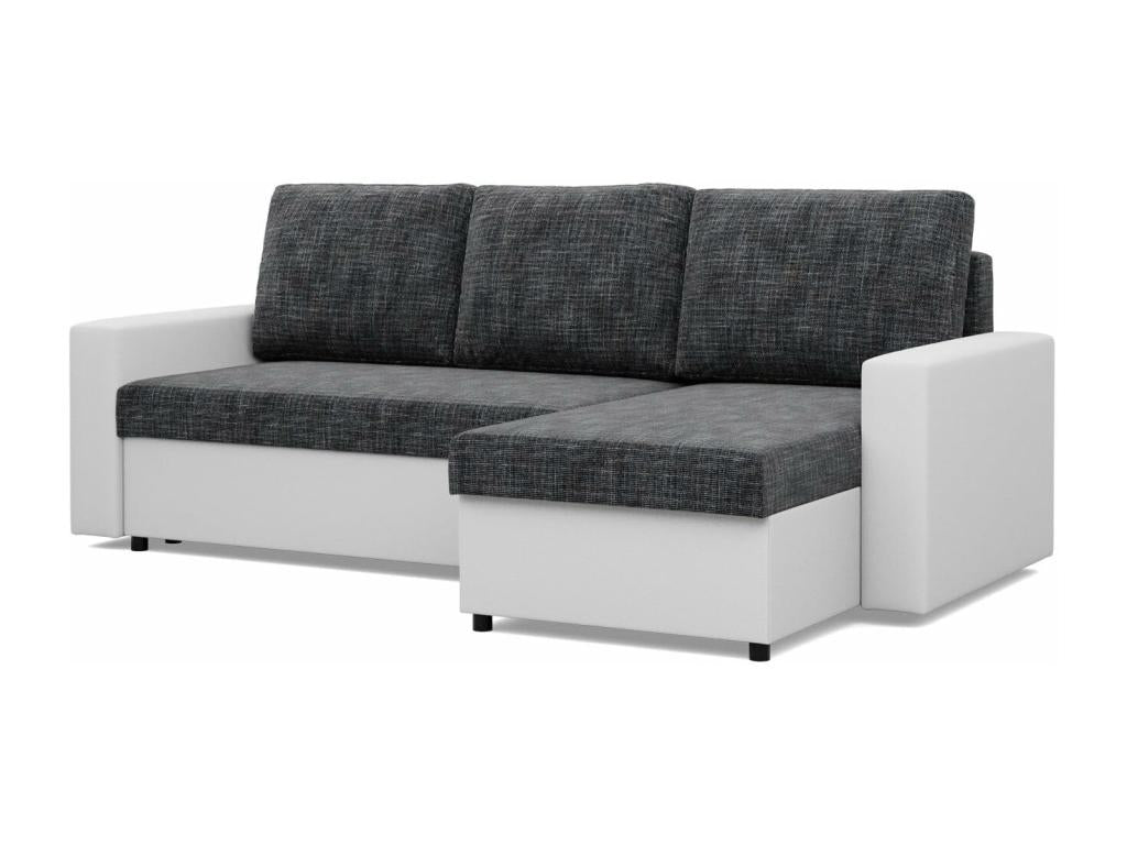 Nidchicshop Corner Sofa with Sleeping Function, Black/Grey 21551ROLZ