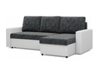 Nidchicshop Corner Sofa with Sleeping Function, Black/Grey 21551ROLZ