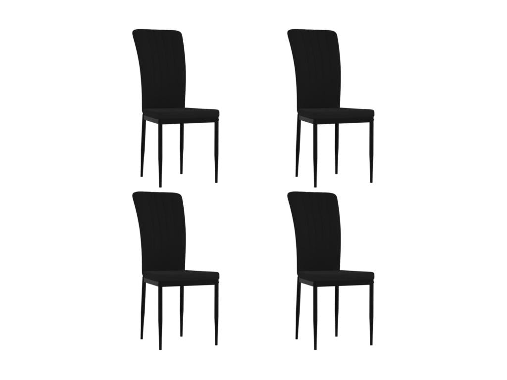 Set of 4 Black Velvet Dining Chairs 98936FQSP