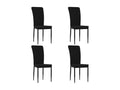 Set of 4 Black Velvet Dining Chairs 98936FQSP