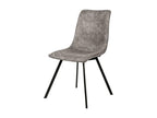 Light grey faux leather fabric chair with black metal legs, Nidchicshop 43188GNHQ