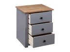 Grey bedside table 46x40x57 cm Pine Nidchicshop range 76732DIGA