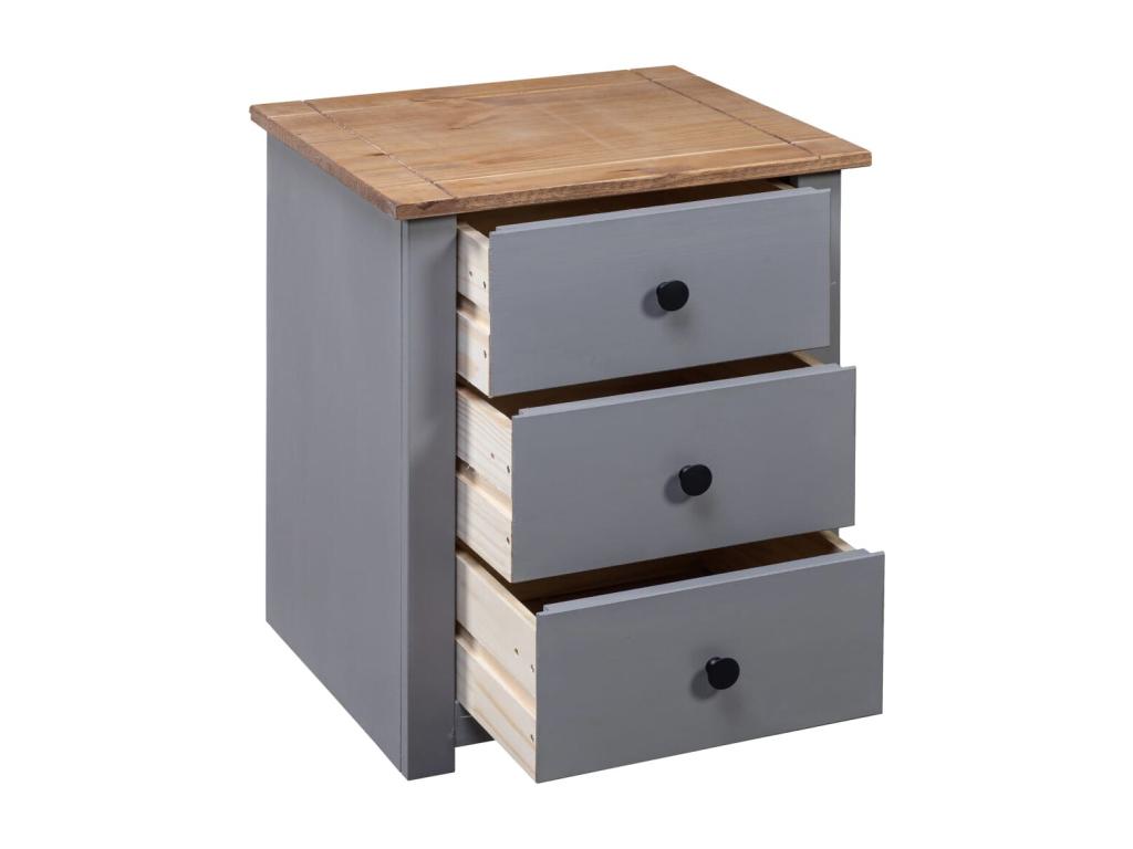 Grey bedside table 46x40x57 cm Pine Nidchicshop range 76732DIGA