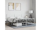 Metal bed frame without mattress and white footboard 150x200 cm 63766QUYJ