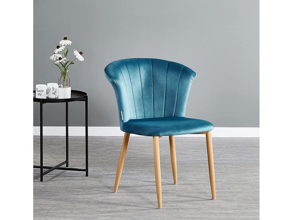 Nidchicshop - Vintage Velvet Chair - Blue 55598UUUY