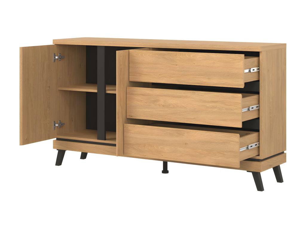 2-Door, 3-Drawer Buffet in Natural Oak - Nidchicshop 46545WVTN