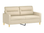 2-seater sofa with decorative cream cushions, 140 cm, fabric, 83856QEZQ