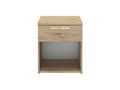Bedside table with 1 drawer and 1 shelf, light oak finish - Nidchicshop 60277EKDM