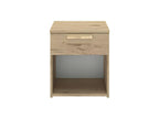 Bedside table with 1 drawer and 1 shelf, light oak finish - Nidchicshop 60277EKDM