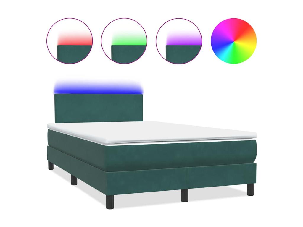 Nidchicshop bed base and mattress, dark green, 120x220cm, velvet, 55987TEXX