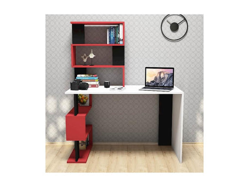 Nidchicshop Desk - White Red Black - 120x60x148.2 cm 70850LFLJ